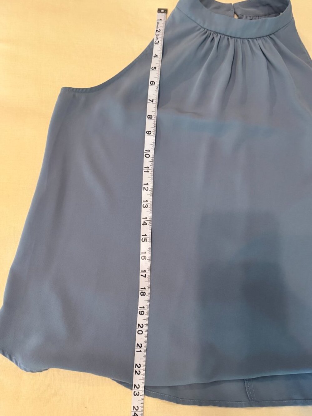 Halara Keyhole Back Halter Work Blouse Skyride Blue Size M - Picture 5 of 6